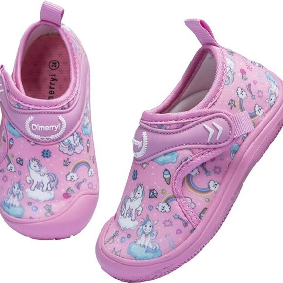 Dimerryi Kid Water Shoes Pink Lightweight Quick-Dry Non-Slip Beach Pool - Picture 7 of 12